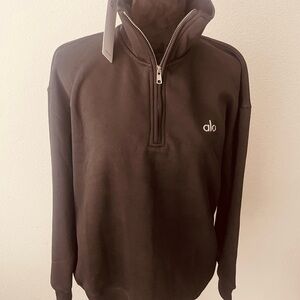 ALO Yoga Black Half-Zip Sweater